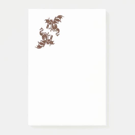 Grüne Drachen Post-it Klebezettel (Vorderseite)