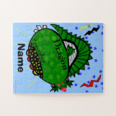 Grüne Drachen-Raumschiff-Blitze Puzzle (Horizontal)