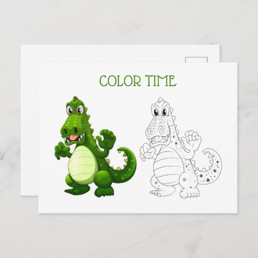 Grüne Drachenfarbenaktivität Postkarte (Vorne/Hinten)