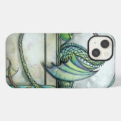 Grüne Drachenfee Fantasy Kunst Feen iPhone Hülle (Rückseite (Horizontal))