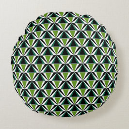 Grüne Dreiecke Rundes Kissen