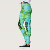 Grüne Dreiecke Türkische Farbe Leggings (Links)