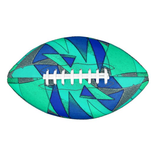 Grüne dreieckige Ausschnitte auf blauem Hintergrun Football (Vorderseite)