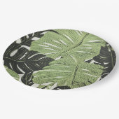 Grüne Dschungel-Blätter, gewagt und modern Pappteller (Schrägansicht)