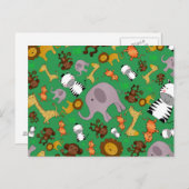 Grüne Dschungelsafari Postkarte (Vorne/Hinten)