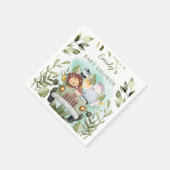 Grüne Dschungelsafari Wild Animals Baby Dusche Serviette (Ecke)