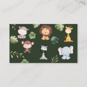 Grüne Dschungelsafari Wilde Tiere Windelraffe Begleitkarte (Rückseite)