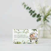 Grüne Dschungelsafari Wilde Tiere Windelraffe Begleitkarte (Stehend Vorderseite)