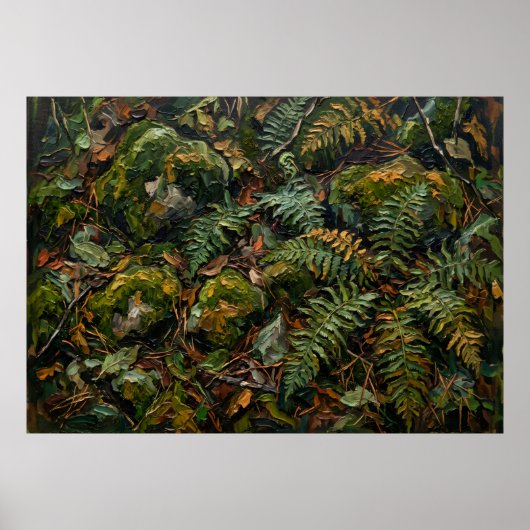 Grüne Dschungelvegetation Wandkunst Poster (Vorne)