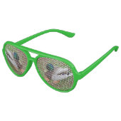 Grüne Duck Retro Party Shades, grün Partybrille (Schrägansicht)