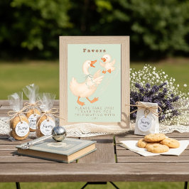 Grüne Dummer-Gans-Gunst-Tisch-Schild Einladung