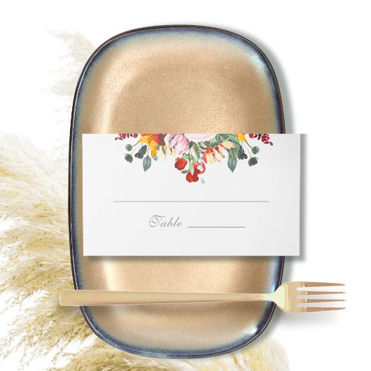 Grüne dunkelrote goldene Sonnenblume Farbe Platzkarte