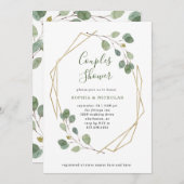 Grüne| Dusche für geometrische Paare Einladung (Vorne/Hinten)