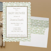 Grüne Duschen in Aquarellsäcken in Bonnets Babydus Einladung