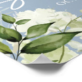 Grüne Dusty Blue Baby Dusche Begrüßungszeichen Poster (Ecke)