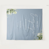 Grüne Dusty Blue Engagement Party Hintergrund Wandteppich (Vorderseite (Horizontal))