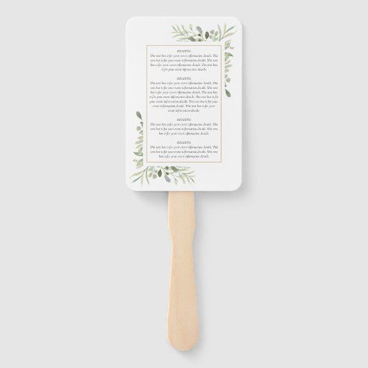 Grüne Dusty Blue Taufe Christening Programm Fächer (Rückseite)