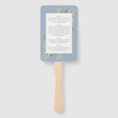 Grüne Dusty Blue Taufe Christening Programm Fächer (Rückseite)