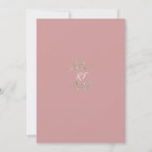Grüne Dusty Rose Pink Monogramm Bat Mitzwa Einladung (Rückseite)