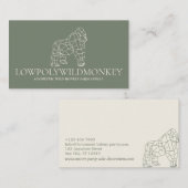 Grüne Ebene Tier Lowpoly Gorilla Affe Visitenkarte (Vorne/Hinten)