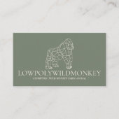 Grüne Ebene Tier Lowpoly Gorilla Affe Visitenkarte (Vorderseite)