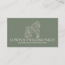 Grüne Ebene Tier Lowpoly Gorilla Affe Visitenkarte