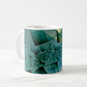 Grüne Ecken des geometrischen Fraktals Kaffeetasse (Vorderseite Links)
