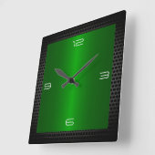 Grüne Edelstahl Moderne Metallgrenze Quadratische Wanduhr (Winkel)