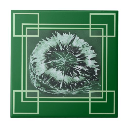 Grüne Edelstein-Geometrien Fliese (Vorderseite)