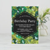 Grüne Edelsteine - Geburtstagsparty Einladung (Stehend Vorderseite)