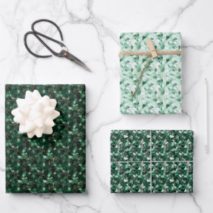 Grüne Edelsteine Geschenkpapier Set