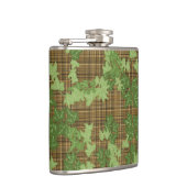 Grüne Efeu auf goldbraunem kariert Flachmann (Rechts)