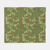 Grüne Efeu auf goldbraunem kariert Fleecedecke (Vorderseite (Horizontal))