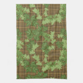 Grüne Efeu auf goldbraunem kariert Geschirrtuch (Vertikal)