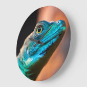 Grüne Eidechse Große Wanduhr (Winkel)