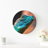 Grüne Eidechse Große Wanduhr (Zuhause)