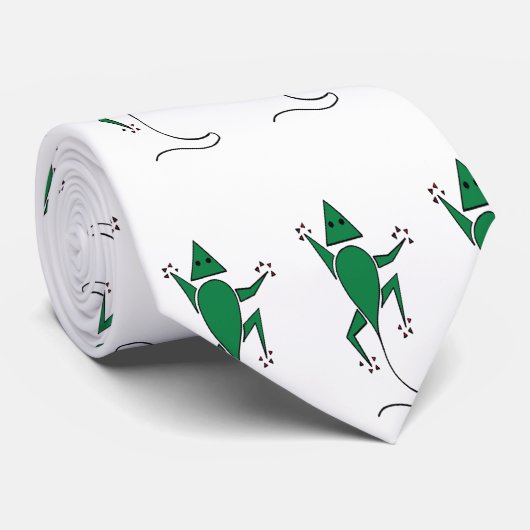 Grüne Eidechse Krawatte (Gerollt)