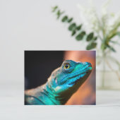 Grüne Eidechse Postkarte (Stehend Vorderseite)