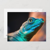 Grüne Eidechse Postkarte (Vorne/Hinten)