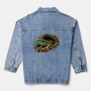 Grüne Eidechse Rocky Hideout Wildlife Jeansjacke
