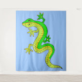 Grüne Eidechse Wandteppich (Vorderseite)