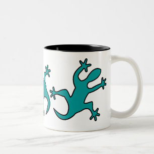 grüne Eidechse zweifarbige Keramiktasse Tasse