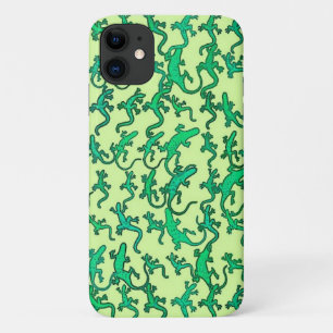 Grüne Eidechsen auf einem grünen Hintergrund Case-Mate iPhone Hülle