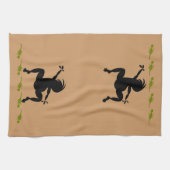 Grüne Eidechsen und Tanzen Kokopelli Geschirrtuch (Horizontal)