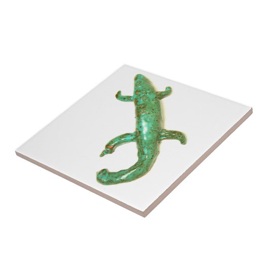 grüne Eidechsenplatte Fliese (Seite)