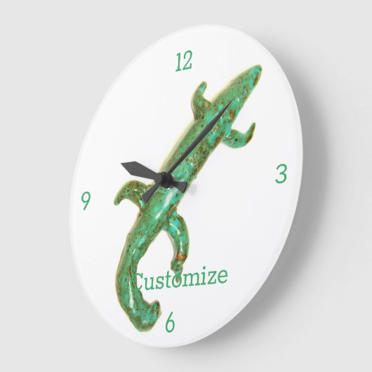 Grüne Eidechsenuhr Thunder_Cove Große Wanduhr (Winkel)