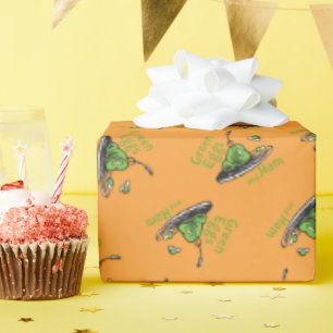 Grüne Eier mit Schinken Muster Geschenkpapier