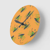 Grüne Eier mit Schinken Muster Runde Wanduhr (Winkel)