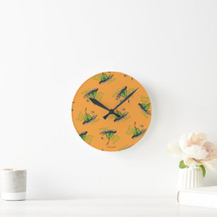 Grüne Eier mit Schinken Muster Runde Wanduhr