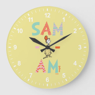 Grüne Eier mit Schinken Sam-I-Am Große Wanduhr
